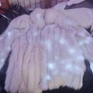Vintage blue Fox Fur Coat